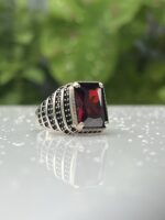 RED ZIRCON 925 SILVER RING #222 - Image 2
