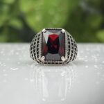 RED ZIRCON 925 SILVER RING #222