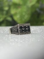 BLACK ZIRCON 925 SILVER RING #218 - Image 4