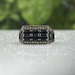 BLACK ZIRCON 925 SILVER RING #218