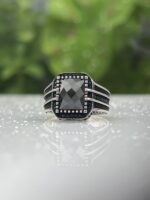 BLACK ZIRCON 925 SILVER RING #217 - Image 4