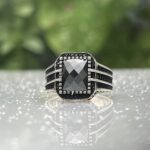 BLACK ZIRCON 925 SILVER RING #217
