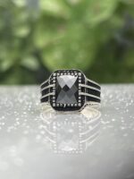 BLACK ZIRCON 925 SILVER RING #216 - Image 3