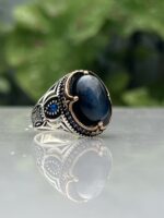 CAT,S EYE STONE 925 silver ring #205 - Image 4