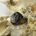 Yemini Aqeeq Stone 925 silver ring #234