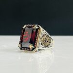 RED ZIRCON STONE 925 SILVER RING #233