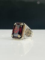 RED ZIRCON STONE 925 SILVER RING #233