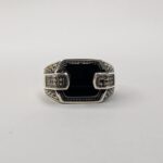 BLACK ONYX STONE 925 SILVER RING #239