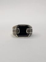 BLACK ONYX STONE 925 SILVER RING #239