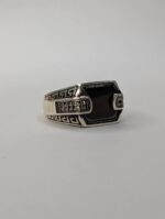 BLACK ONYX STONE 925 SILVER RING #239 - Image 2