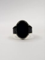 BLACK ONYX STONE 925 SILVER RING #240 - Image 4