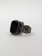 BLACK ONYX STONE 925 SILVER RING #244 - Image 2