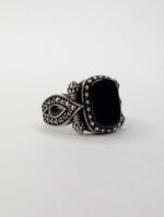 BLACK ONYX STONE 925 SILVER RING #244