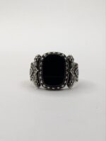 BLACK ONYX STONE 925 SILVER RING #244 - Image 4