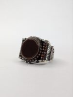 RED AQEEQ STONE 925 SILVER RING #242 - Image 4