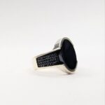 BLACK ONYX STONE 925 SILVER RING #240