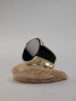 BLACK ONYX STONE 925 SILVER RING #240 - Image 2